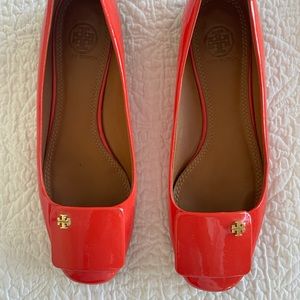Tory Burch poppy red flats.  Size 7.